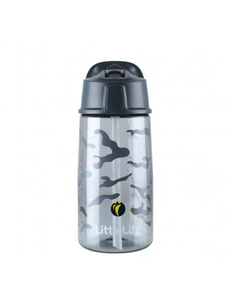     Dětská lahev s brčkem LittleLife Flip-Top Bottle 550 ml-camo / L15150